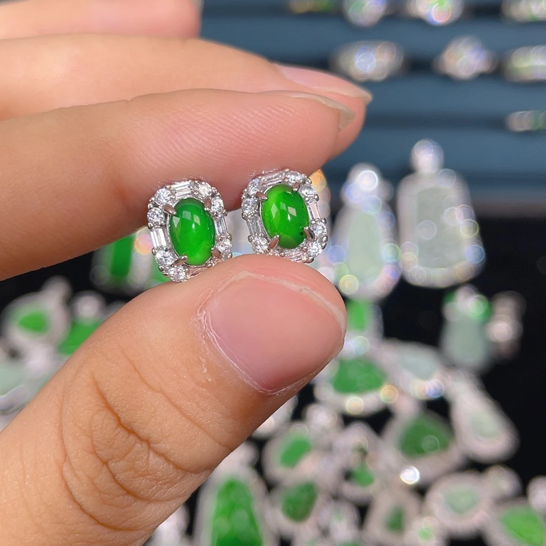 未镶嵌翡翠耳饰耳钉