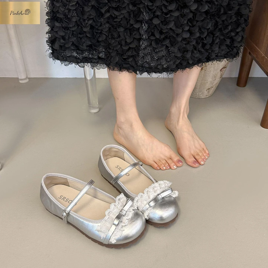 PinkAvril配新款2025小裙子绝美珍鞋鞋气质夏季皮鞋平底女玛丽芭