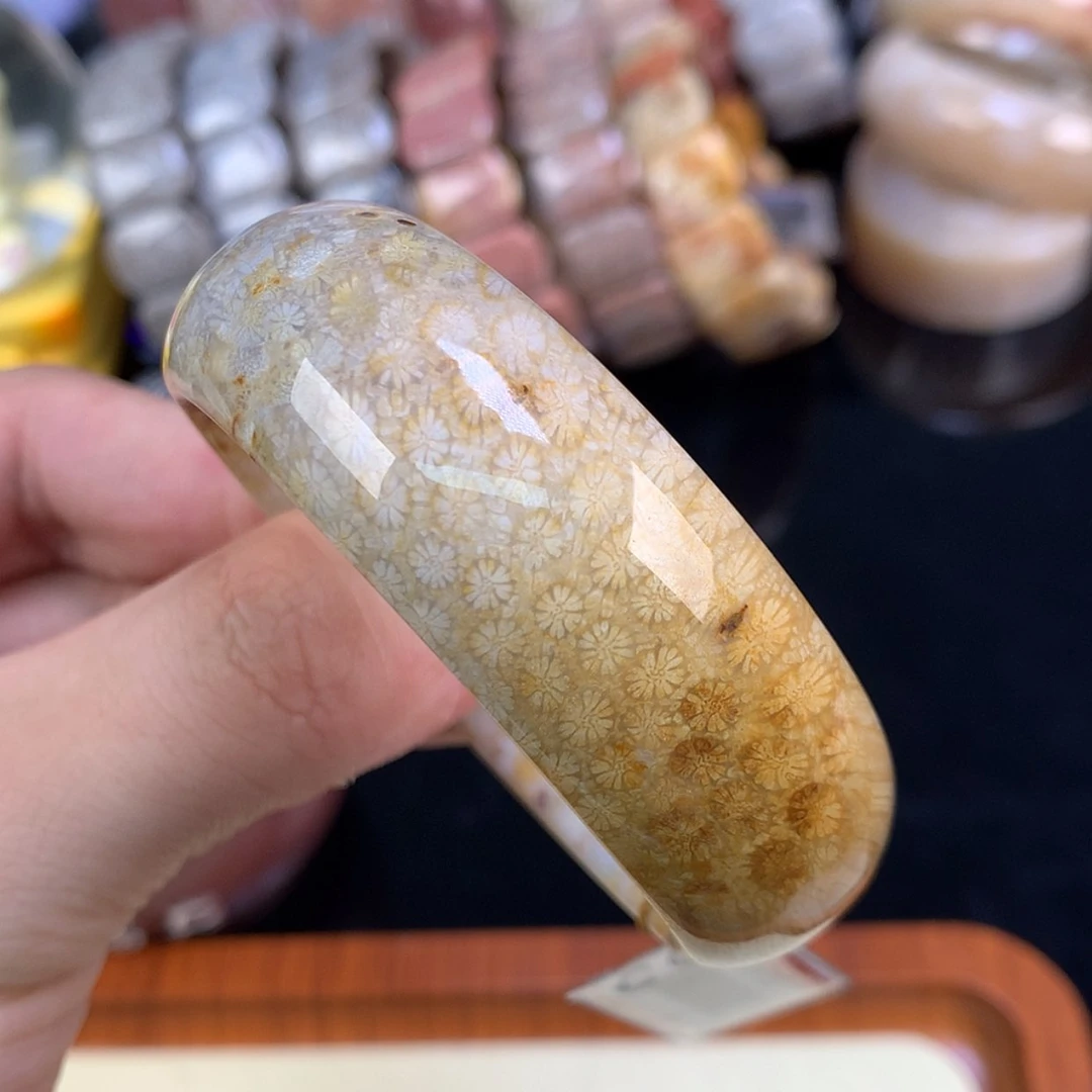 【闪购商品】颈饰未镶嵌硅化珊瑚（珊瑚玉）61号53.5圈雏菊皮花花