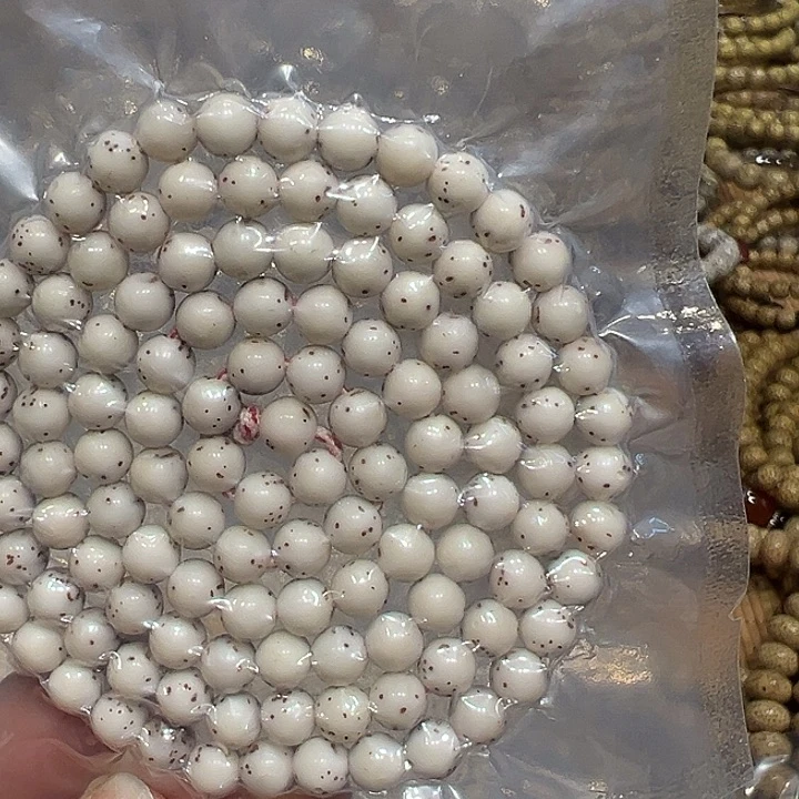 星月菩提手串海南原生态6圆龙蛋瓷白