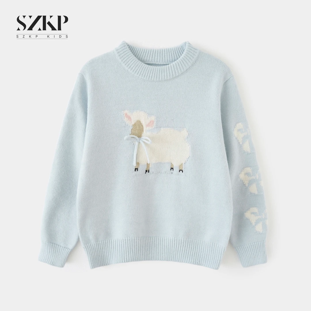 SZKP圆领针织上衣女童装中大童儿童洋气百搭冬款毛衣MFYD552624
