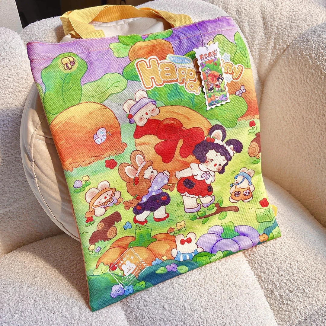 三年二班原创联名插画拔萝卜帆布袋文具套装女生大礼包生日礼物L