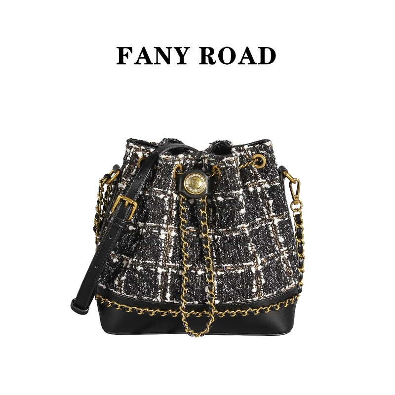 2025新款潮流时尚轻奢高级感手提单肩斜跨包FR23175黑色