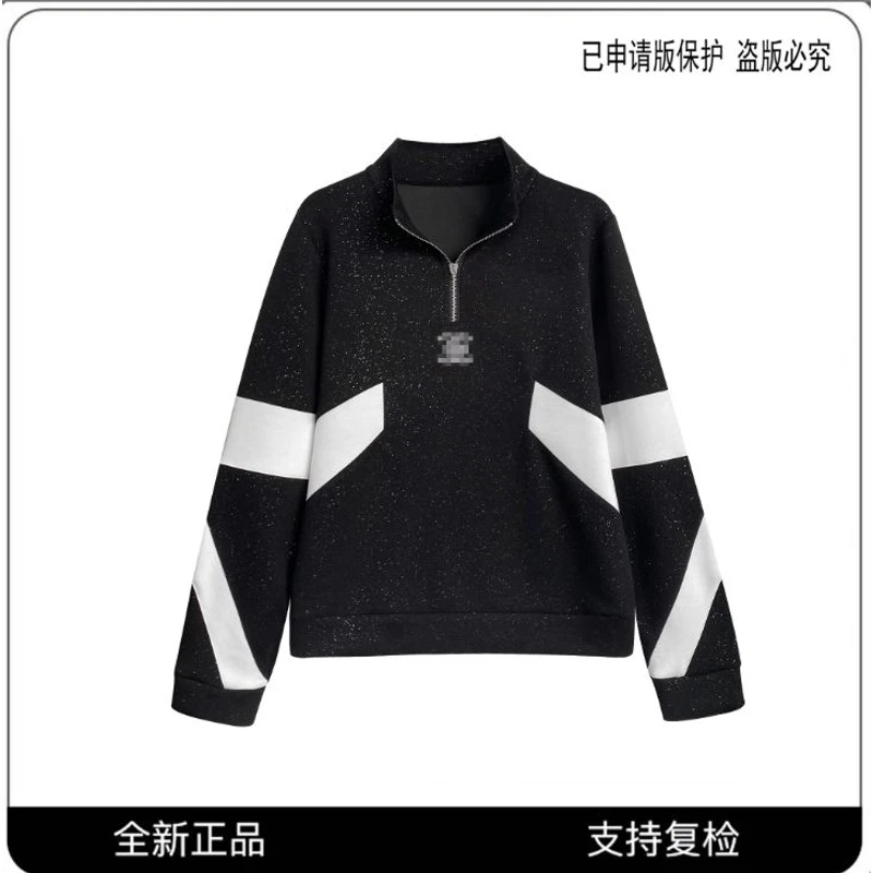 A1115长袖常规休闲洗立领褶皱卫衣女装秋冬针织连帽