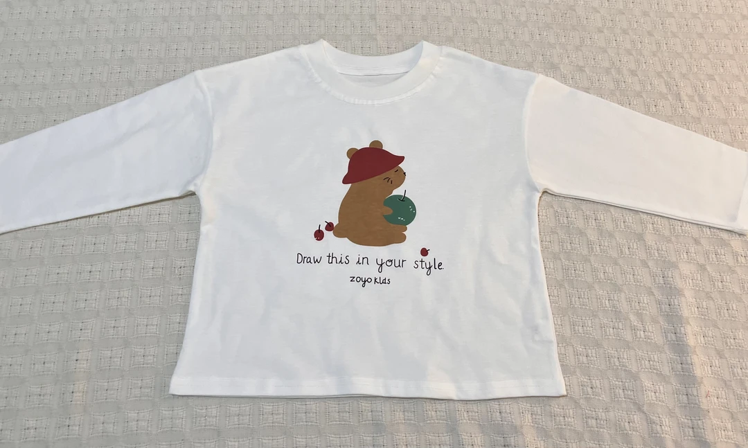 晴晴家【粉丝专享】森系风格长T恤 晴晴家棉质百白长T