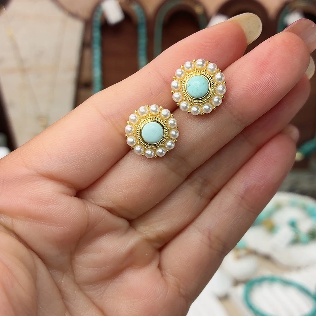 绿松石合金耳饰耳钉
