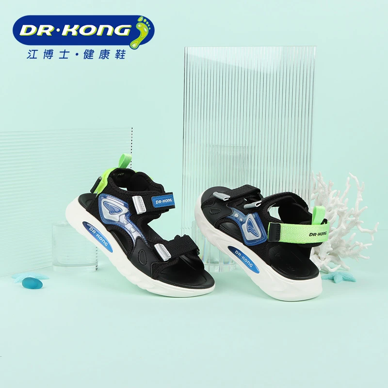 Dr.Kong/江博士童鞋夏季男童三段防滑轻便全接触露趾凉鞋S2000736