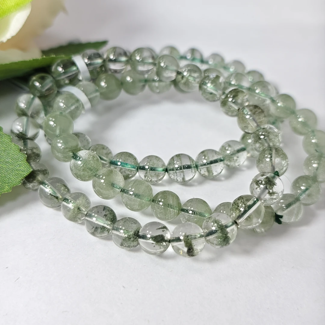 【书记甄选】天然绿幽灵满天星单圈手链 多样性发一件 约7mm ZW3272