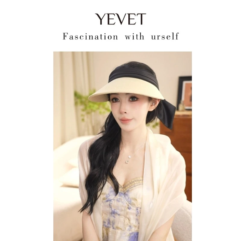 YEVET森系四季通用女空顶帽遮阳帽帽子百搭透气太阳帽气质