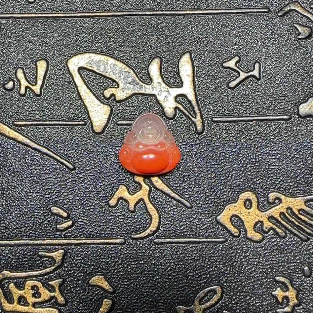 南红玛瑙未镶嵌冰飘弥勒吊坠