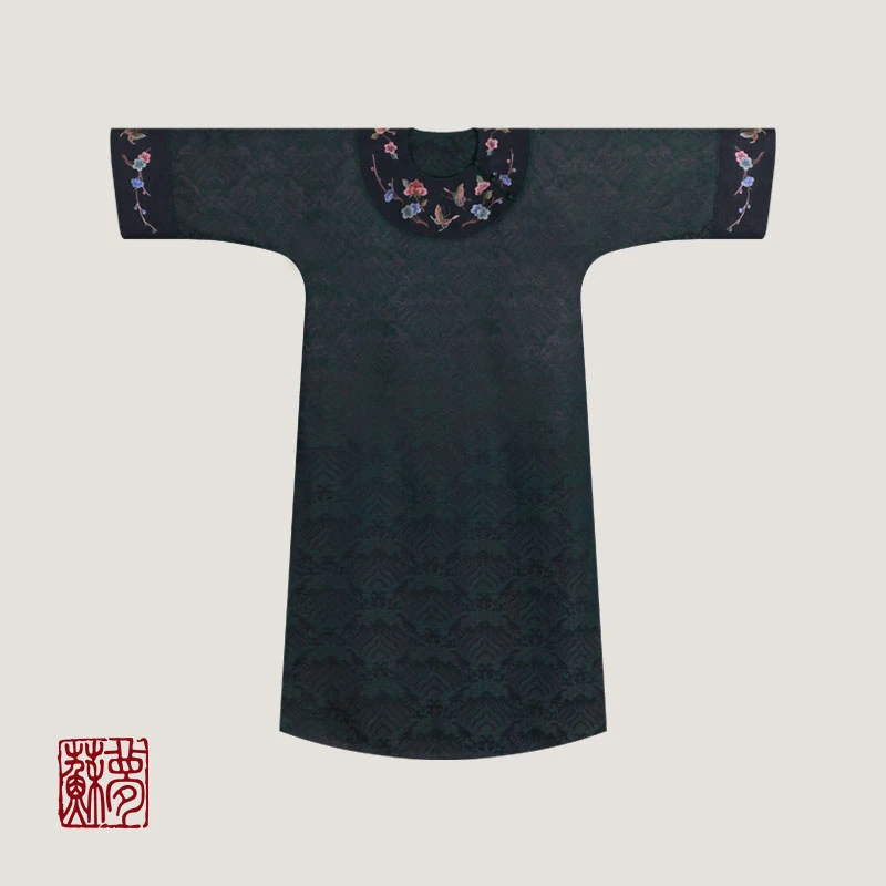 蘇夢【香如故】香云纱手绣圆领实穿百搭棉衣大袍0105366