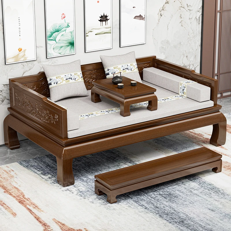 花鸟罗汉床新中式家具