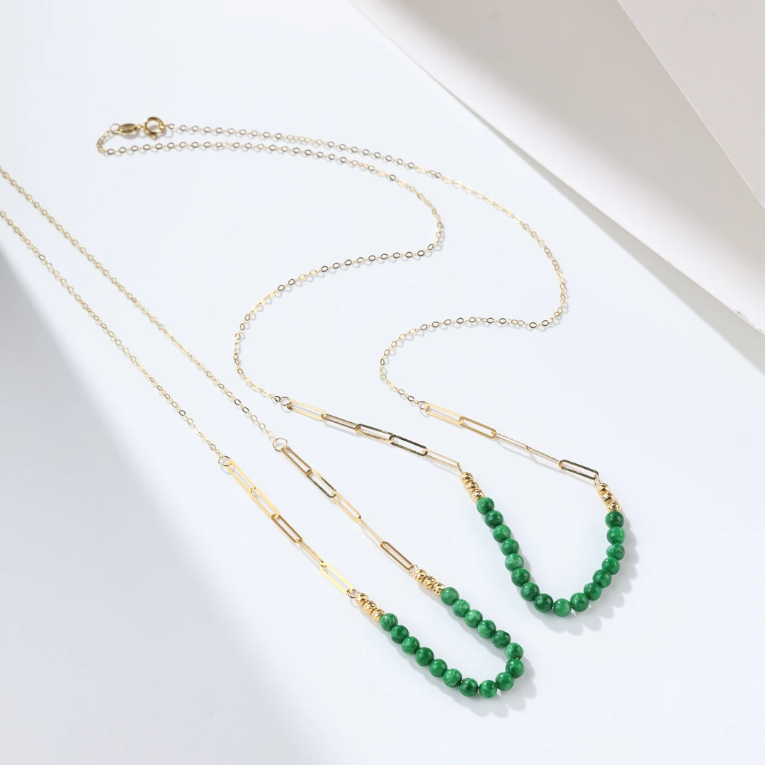 【举石臻选】TA0615-4050-133翡翠项链18k（一件/多样性发/约3mm）E