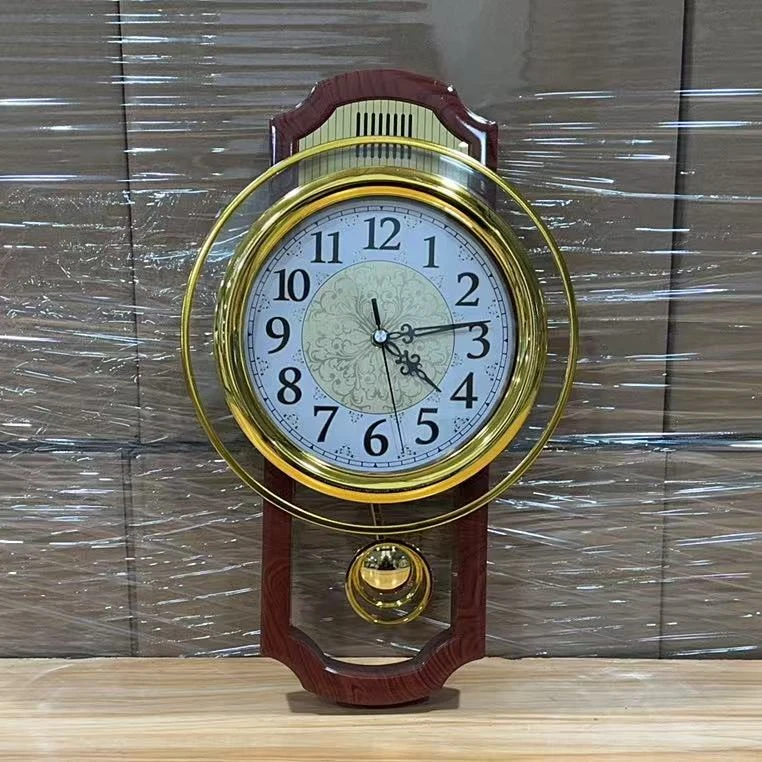 欧式复古摇摆挂钟客厅简约时尚挂表卧室静音石英钟现代钟表