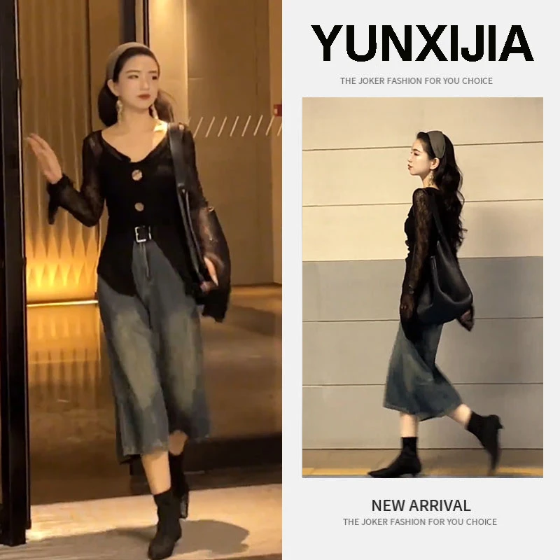 2025夏季新款时尚气质辣妹修身设计感纯欲风上衣裤子两件套