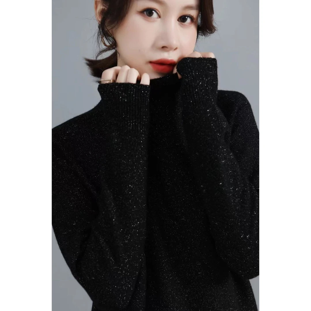 【梅姐专属】满天星金豆半高羊绒衫上衣百搭气质女士秋冬QHMSY-6167