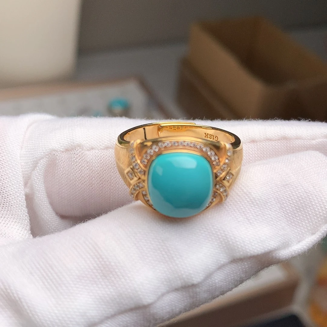 18K金镶嵌绿松石珠宝奇石