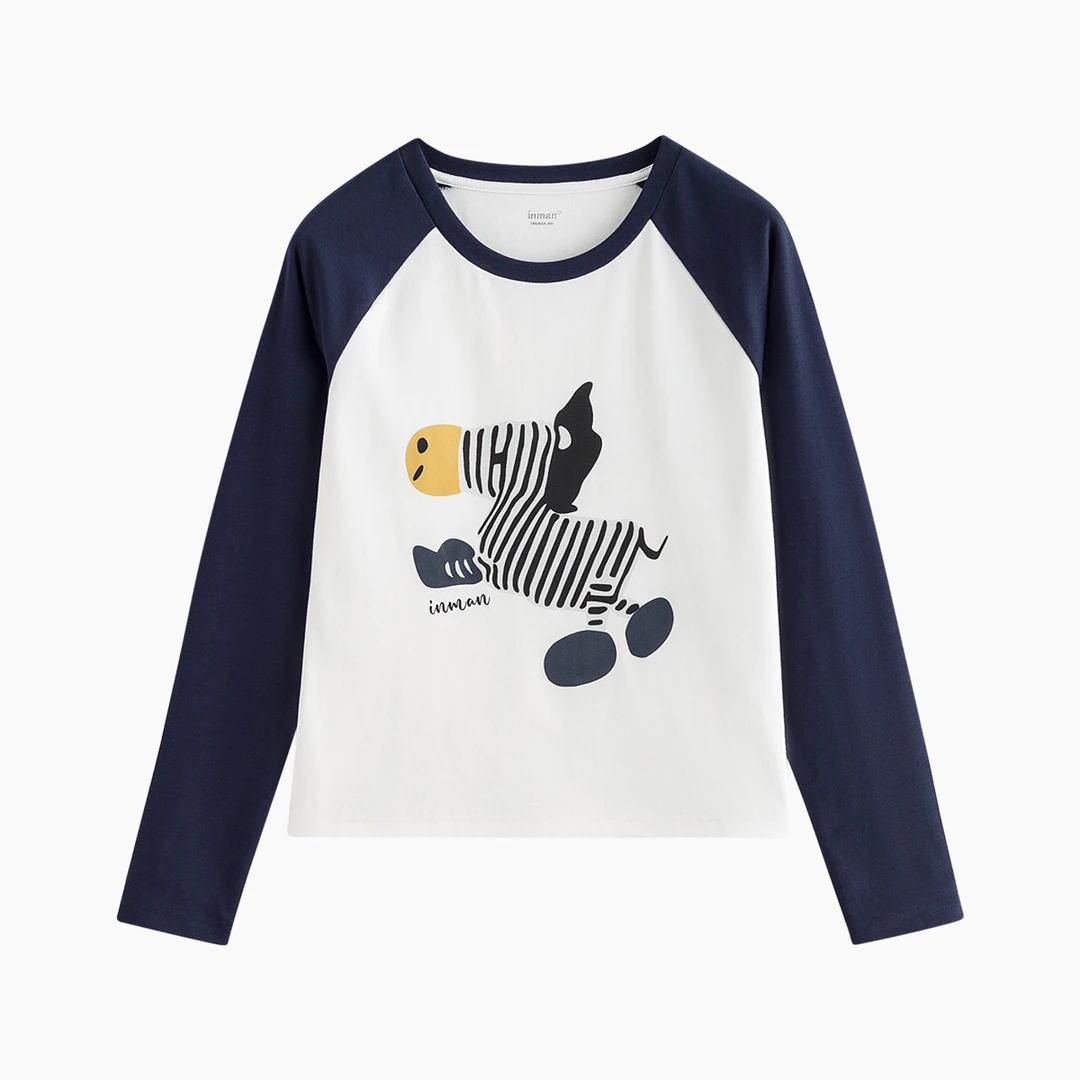 【雅丹风】茵曼2024春秋新款女T恤上衣长袖时尚休闲刺绣连帽插肩袖