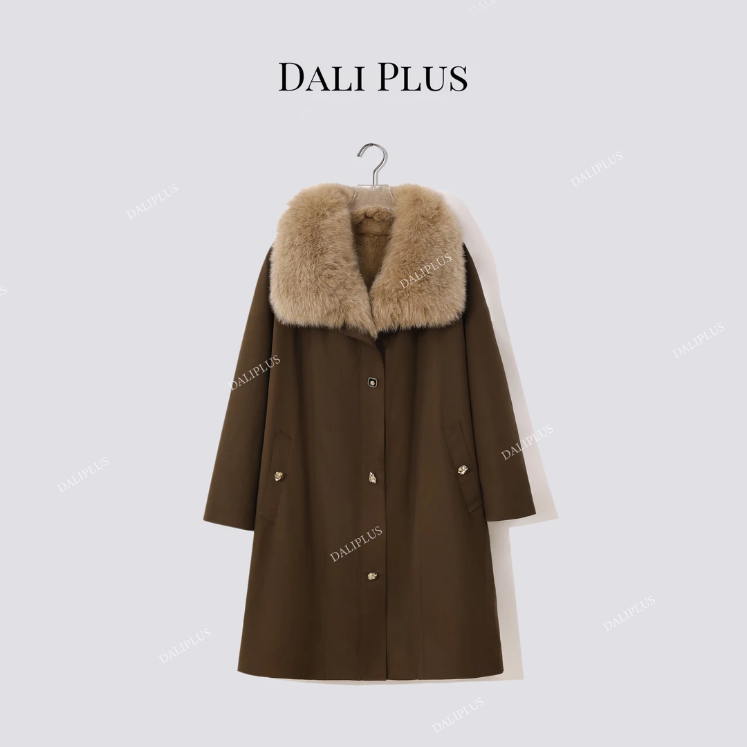 DALI PLUS“超厚三穿皮草派克服”獭兔毛+芬兰狐狸毛大衣-D5MM3268