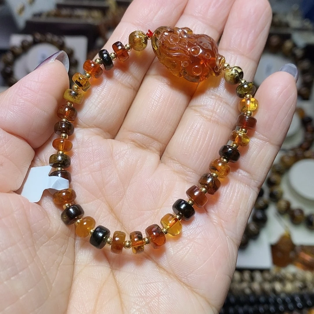 琥珀未镶嵌裸石多宝