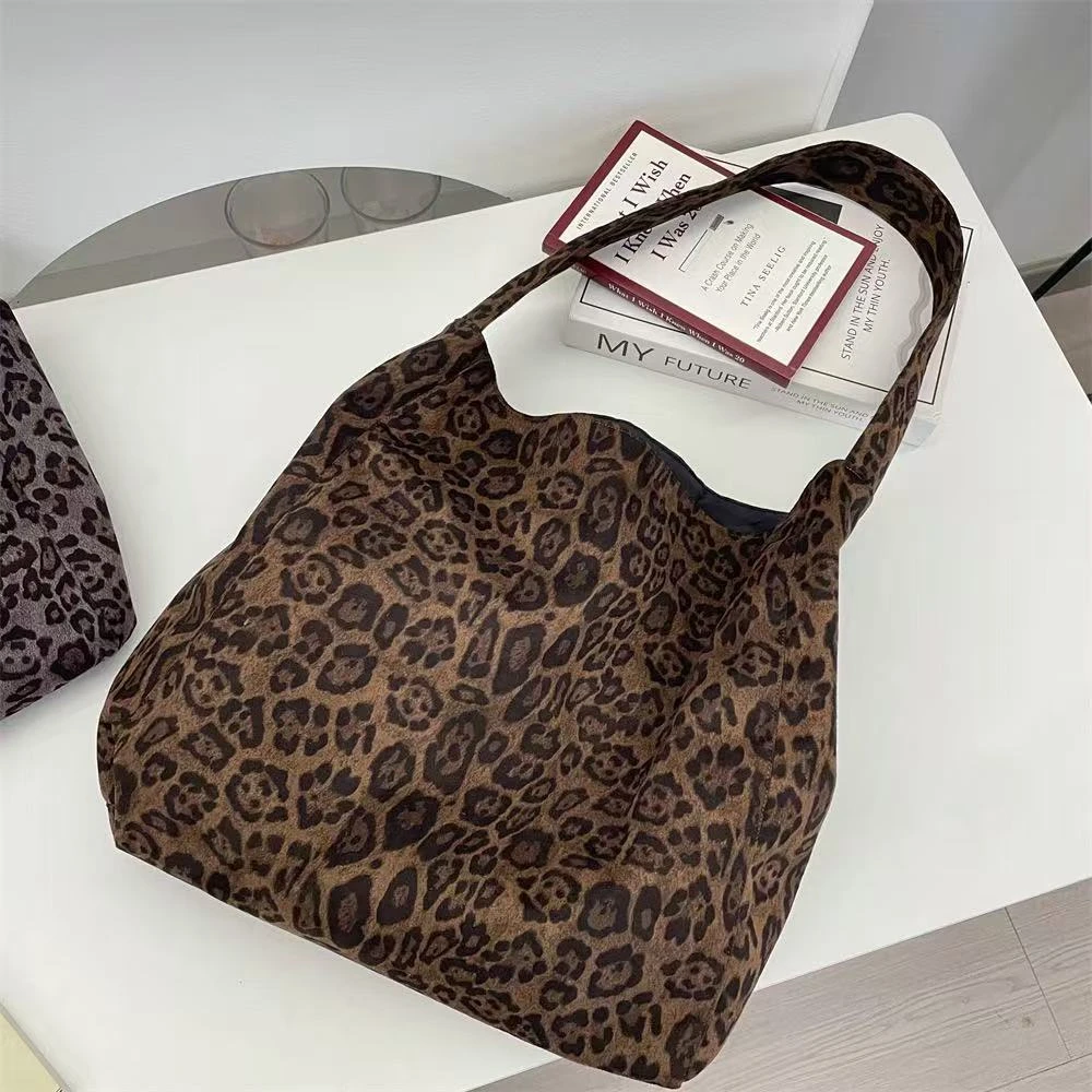 小众设计单肩包韩版豹纹托特包大容量潮流女包时尚百搭腋下包女士