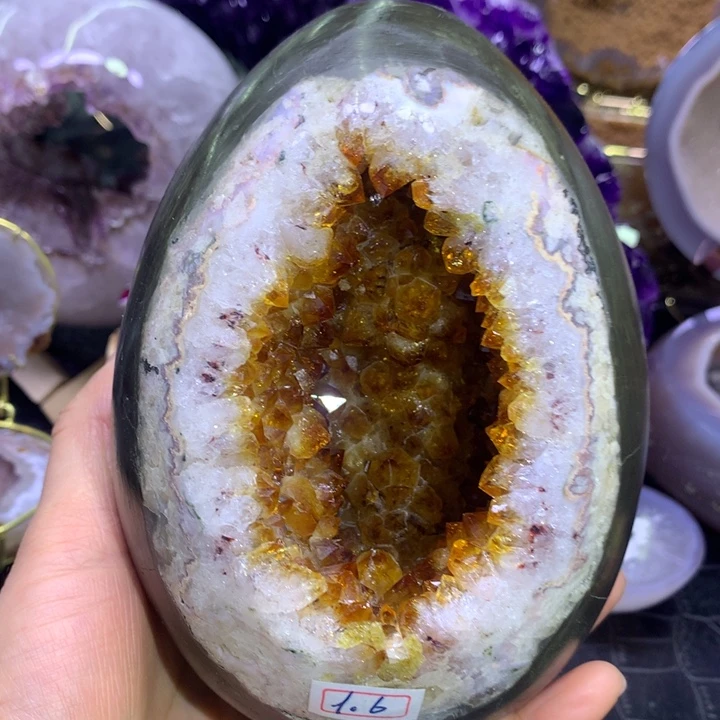 水晶捡漏黄晶蛋未镶嵌