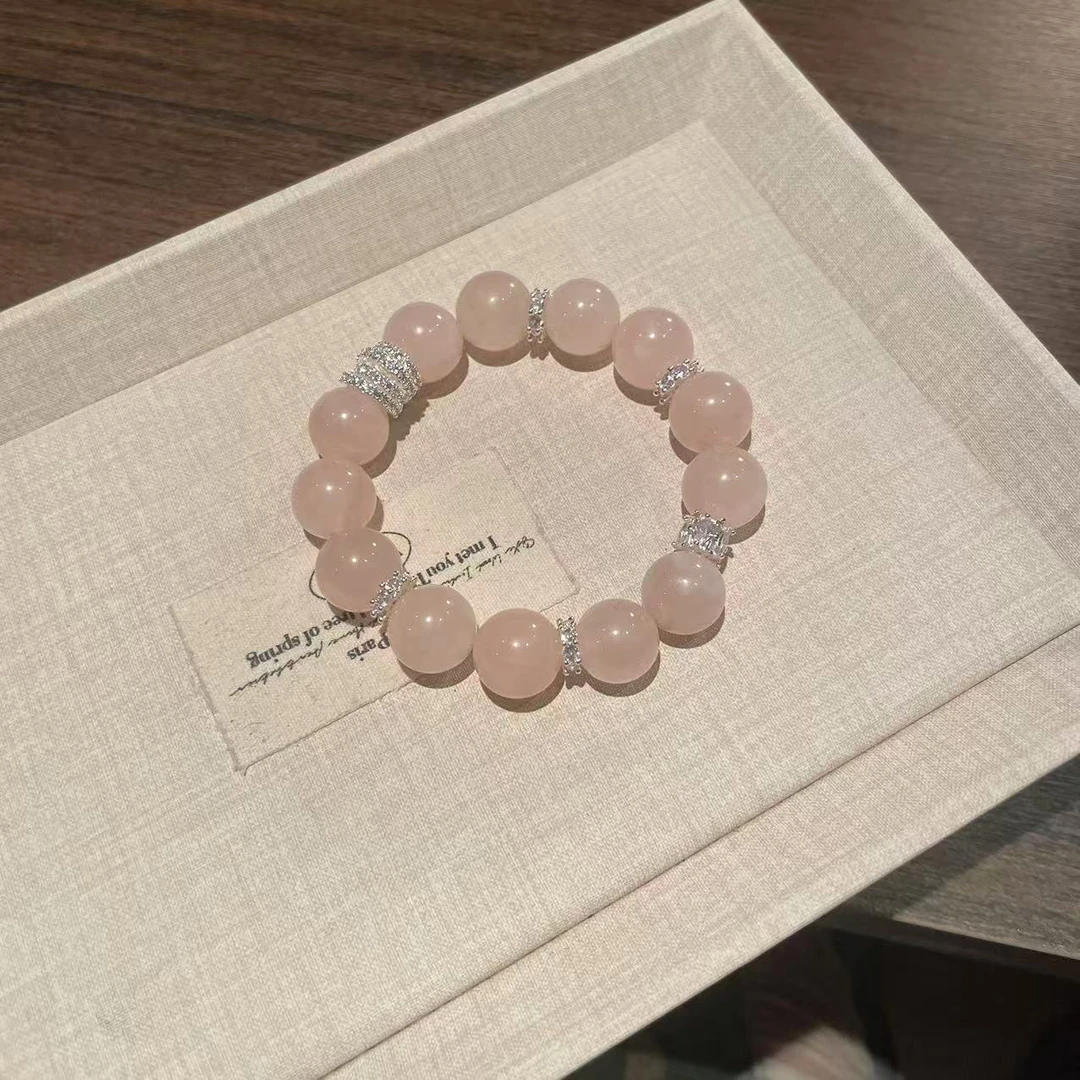 YIMI 天然水晶合金粉水晶手链x1932（13毫米）