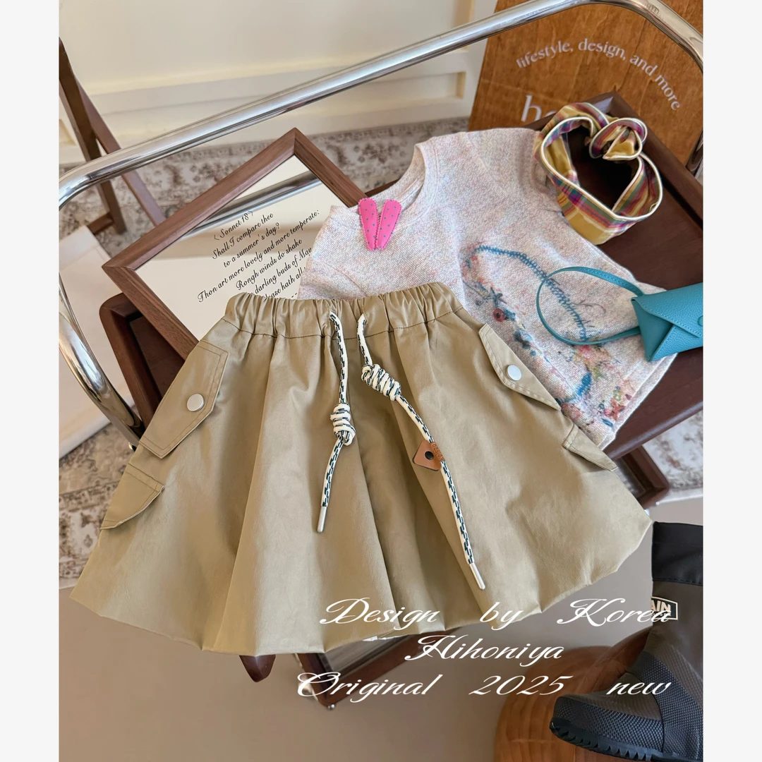 【济州岛手记】二Hihoniya~2025夏季亲子抽绳花苞高腰显瘦遮肉裙裤