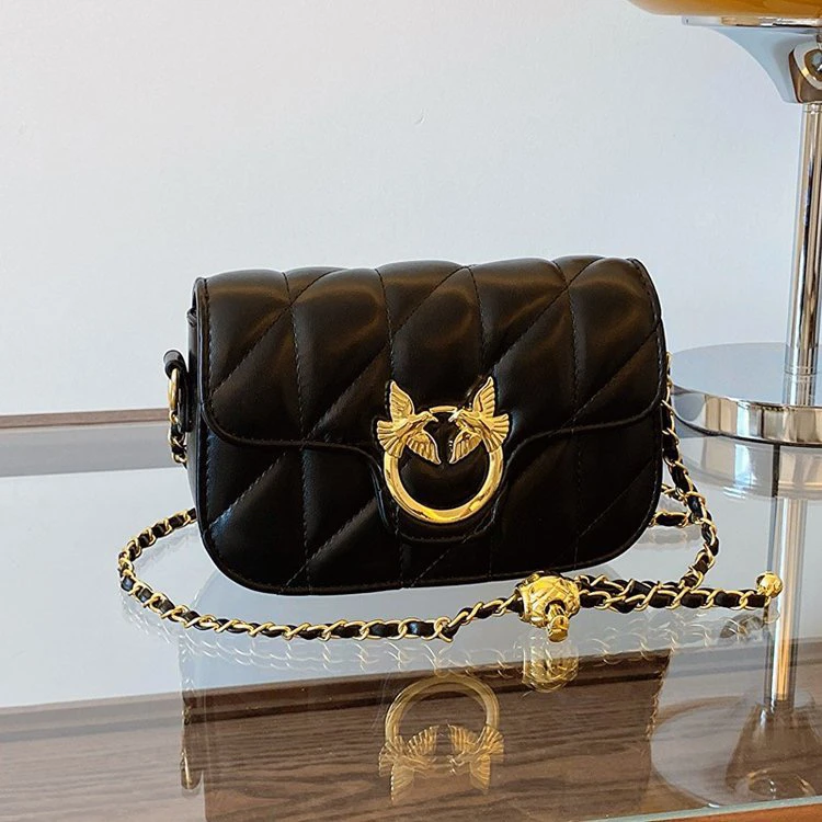 时尚小包包小众洋气网红绣线链条包包小香风女士百搭菱格包小方包