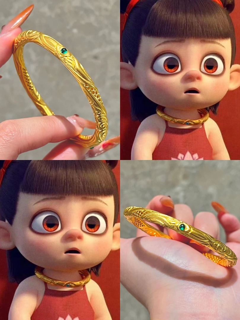 铜合金手镯 C2066高品质哪吒同款手镯乾坤圈儿童首饰饰品金色镯子