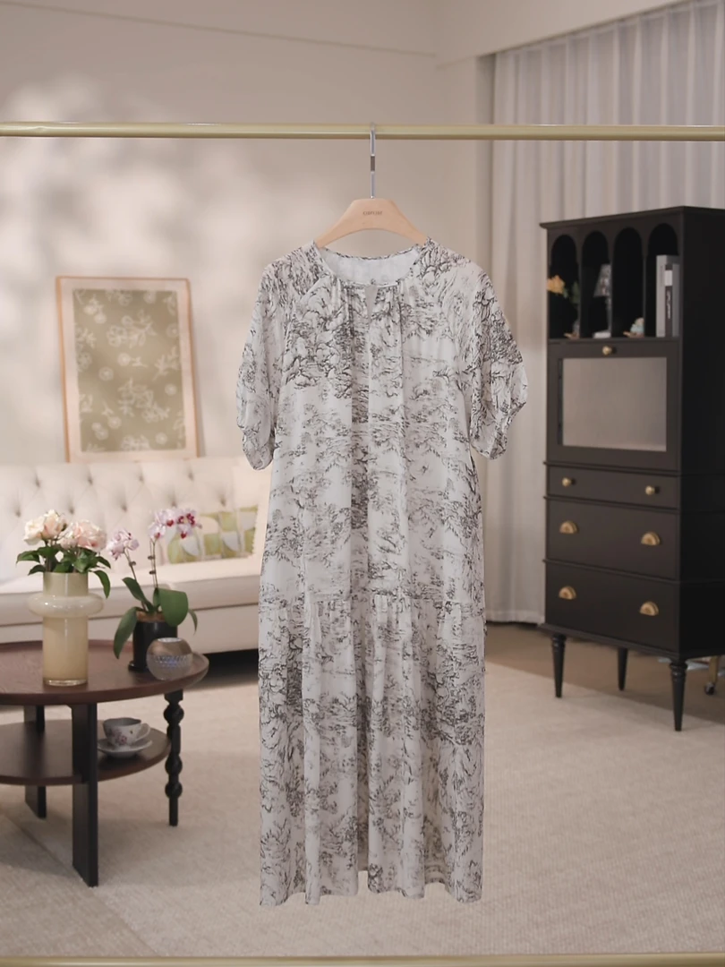 【夏日福利】”水墨松林“&“金风玉露”真丝 连衣裙