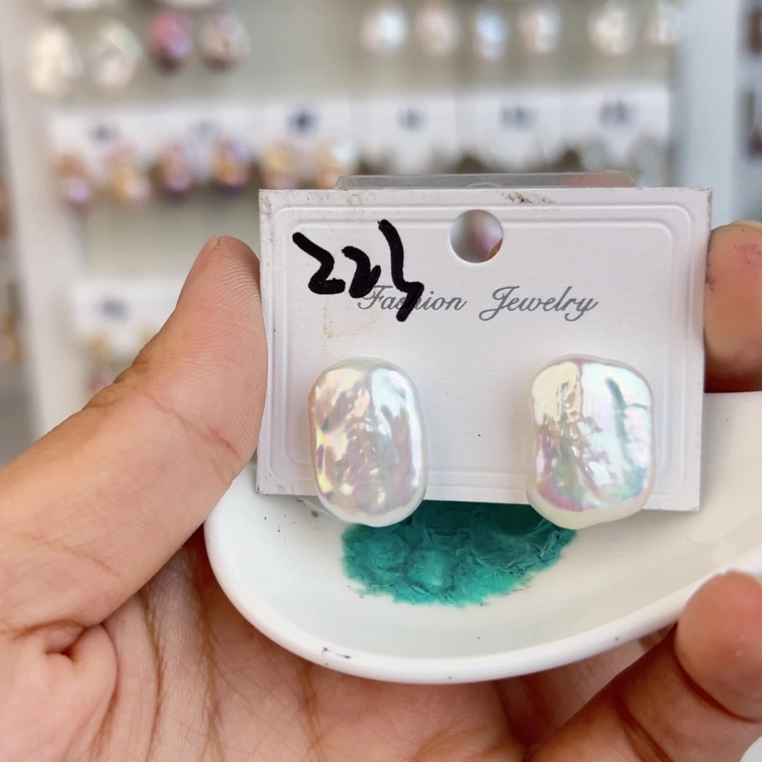 淡水珍珠耳饰银S925镶嵌