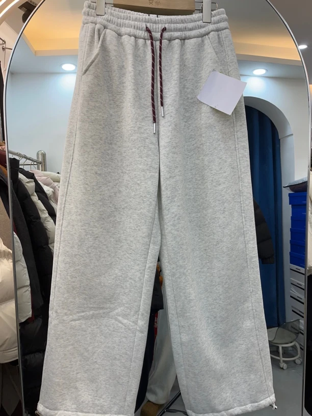 女秋冬加绒阔腿裤显瘦垂感卫裤休闲