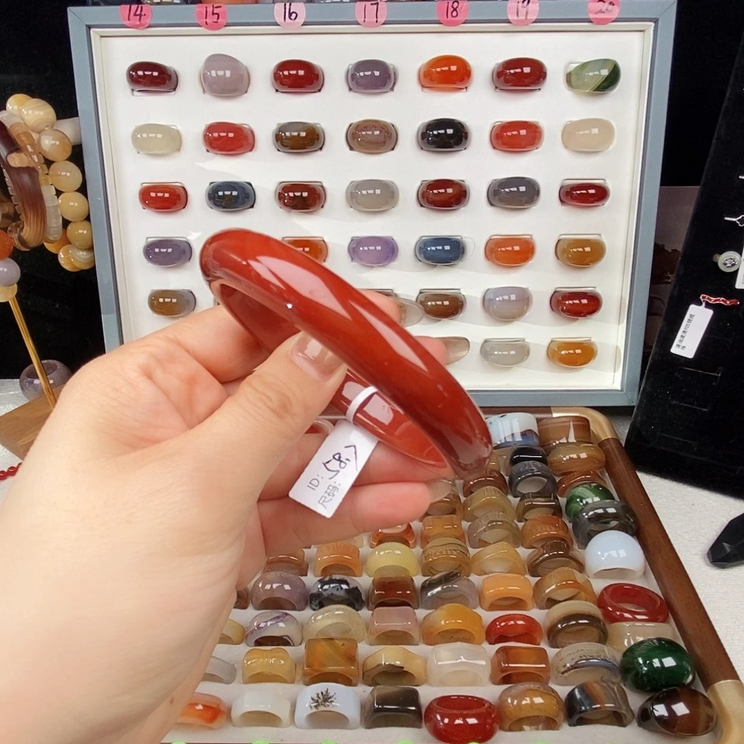 玛瑙/玉髓合金戒指微瑕不退换