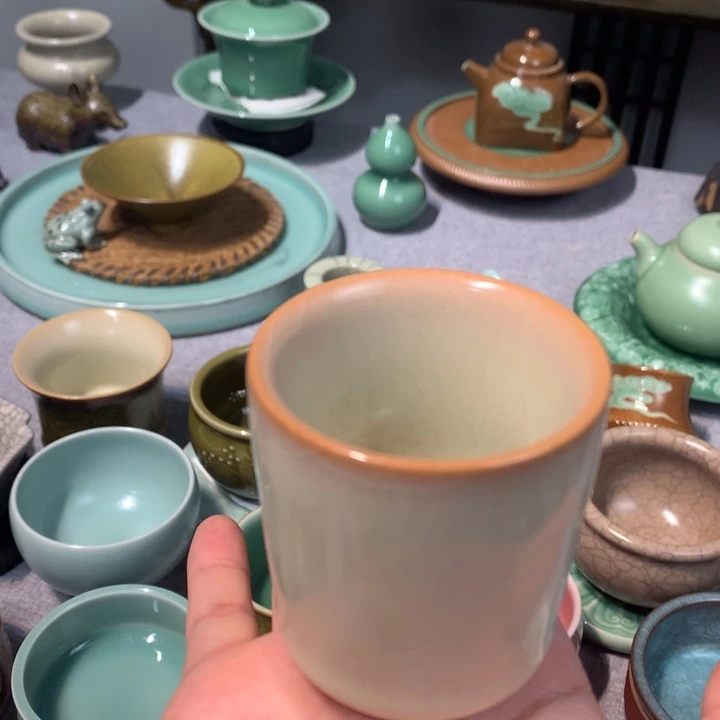 龙泉青瓷猪油冻闻香杯