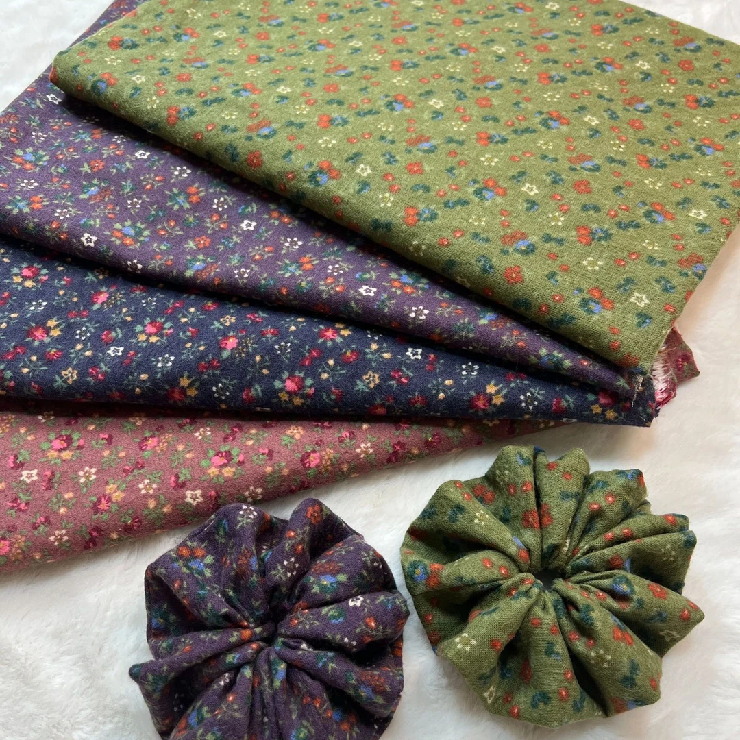 《森系碎花》文艺复古磨毛秋冬纯棉布料碎花棉布面料儿童连衣裙衣服