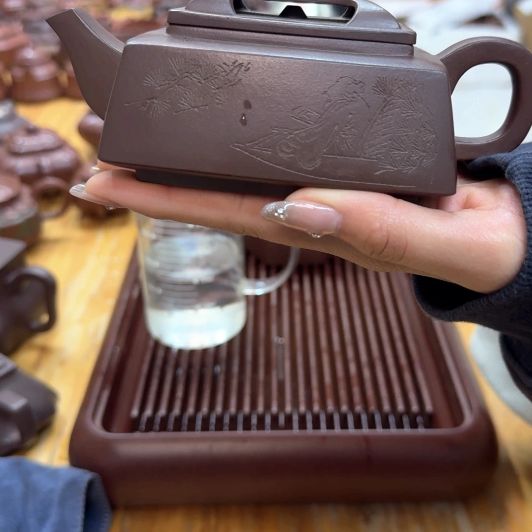 紫砂茶壶紫砂壶四方牛盖260cc