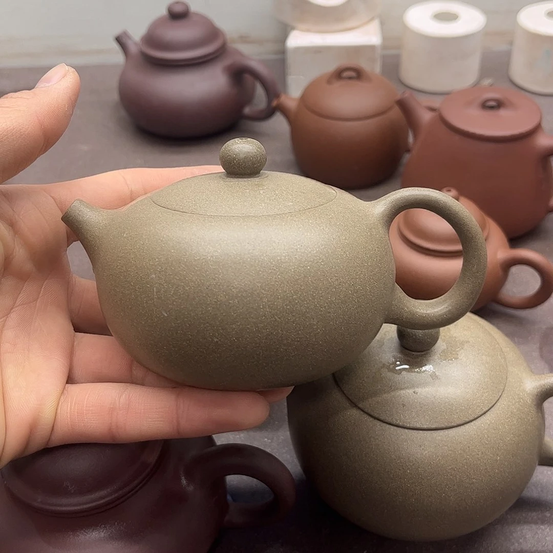 紫砂茶壶扁西施青段泥220cc