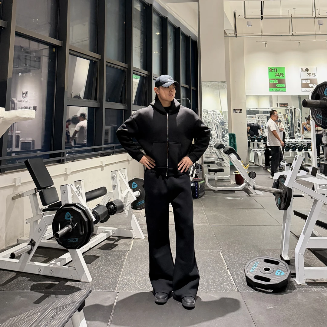 BLBH美式连帽卫衣卫裤老钱空气棉松弛感健身休闲百搭秋冬保暖套装