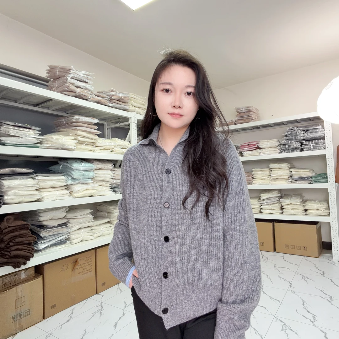 【YK】针织开衫款秋冬短款女慵懒风女装毛针织衫气质10019