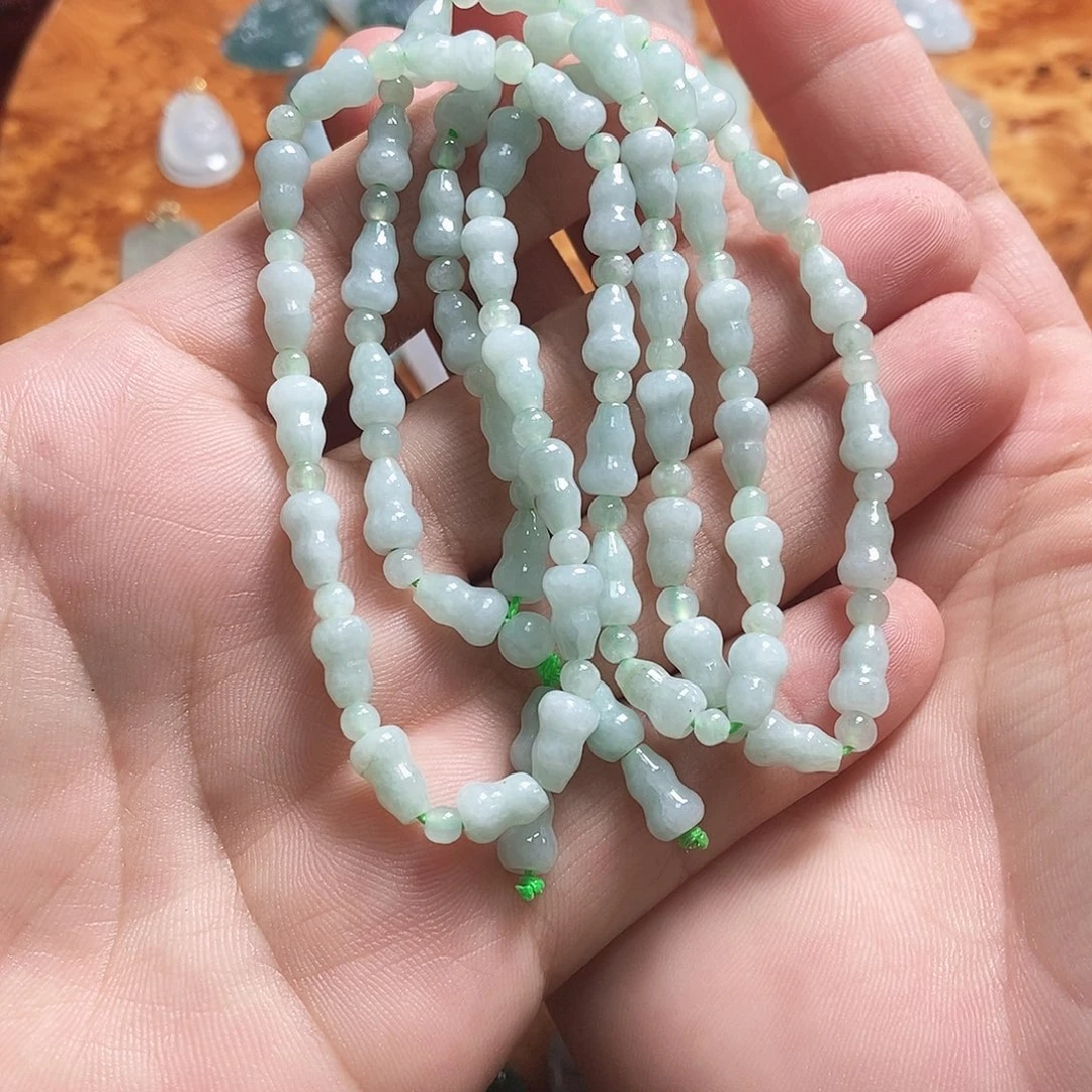 翡翠未镶嵌颈饰翡翠葫芦珠链