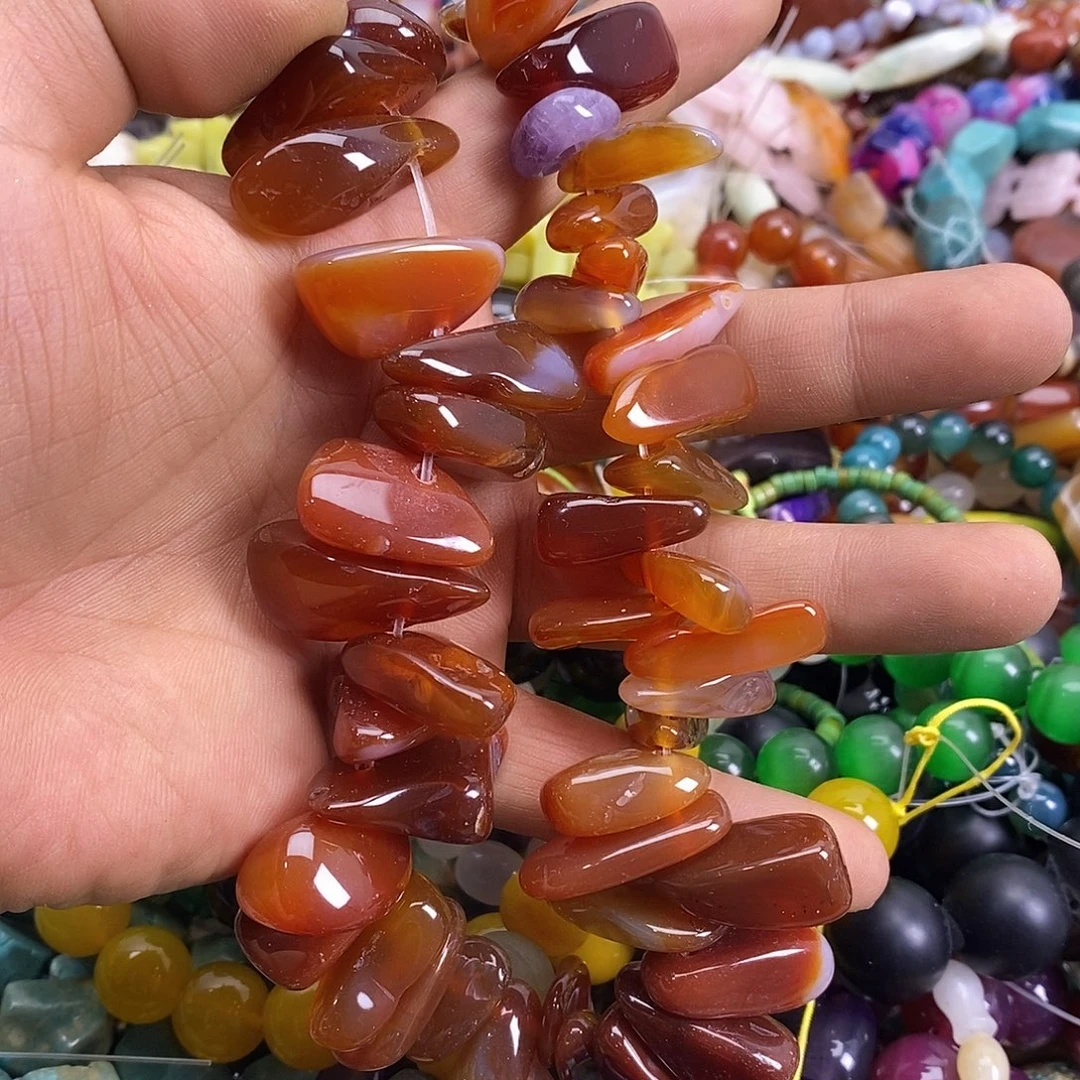 玛瑙/玉髓未镶嵌珠宝半成品玛瑙随形一条装