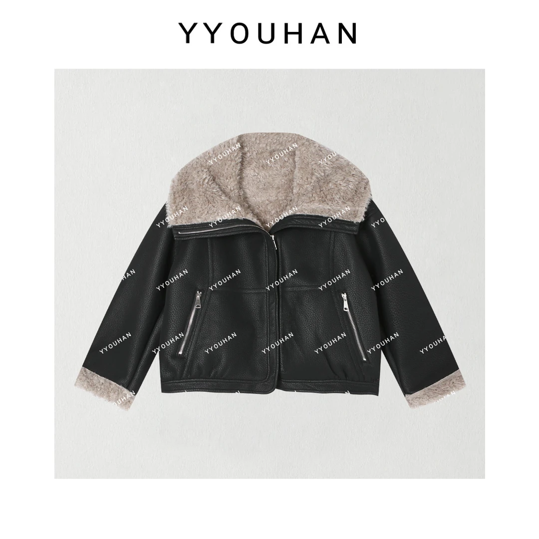 月月 2025秋冬【摩登暗涌】荔枝纹全毛内里显瘦百搭外套 2510C6764