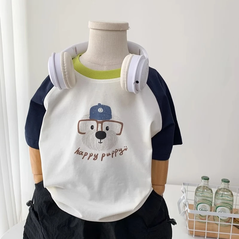 男童夏季短袖t恤2025新款洋气中小童卡通纯棉半袖上衣儿童休闲潮T