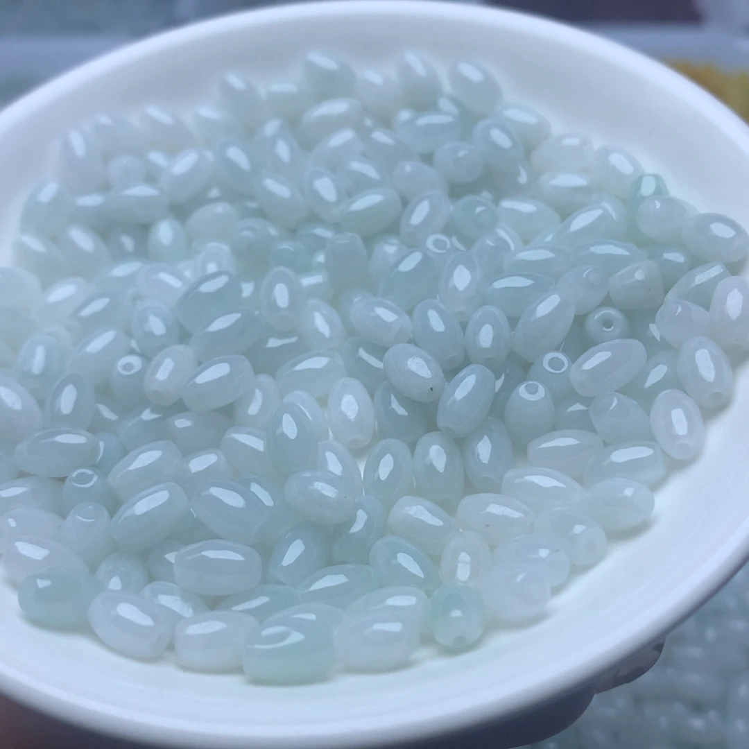 散珠翡翠卡4.5*6.5冰米珠100个