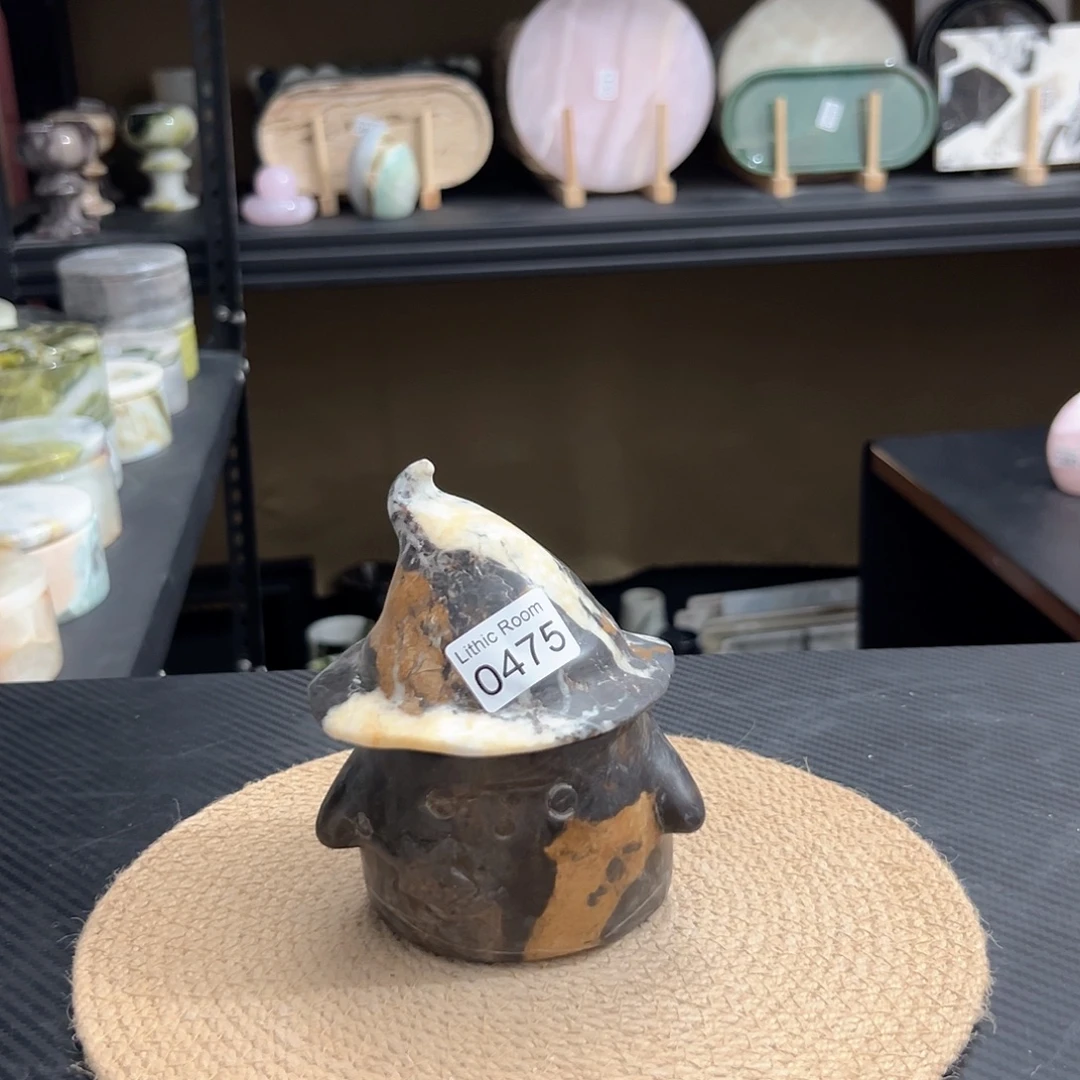 天然大理石0475黑金巫师帽