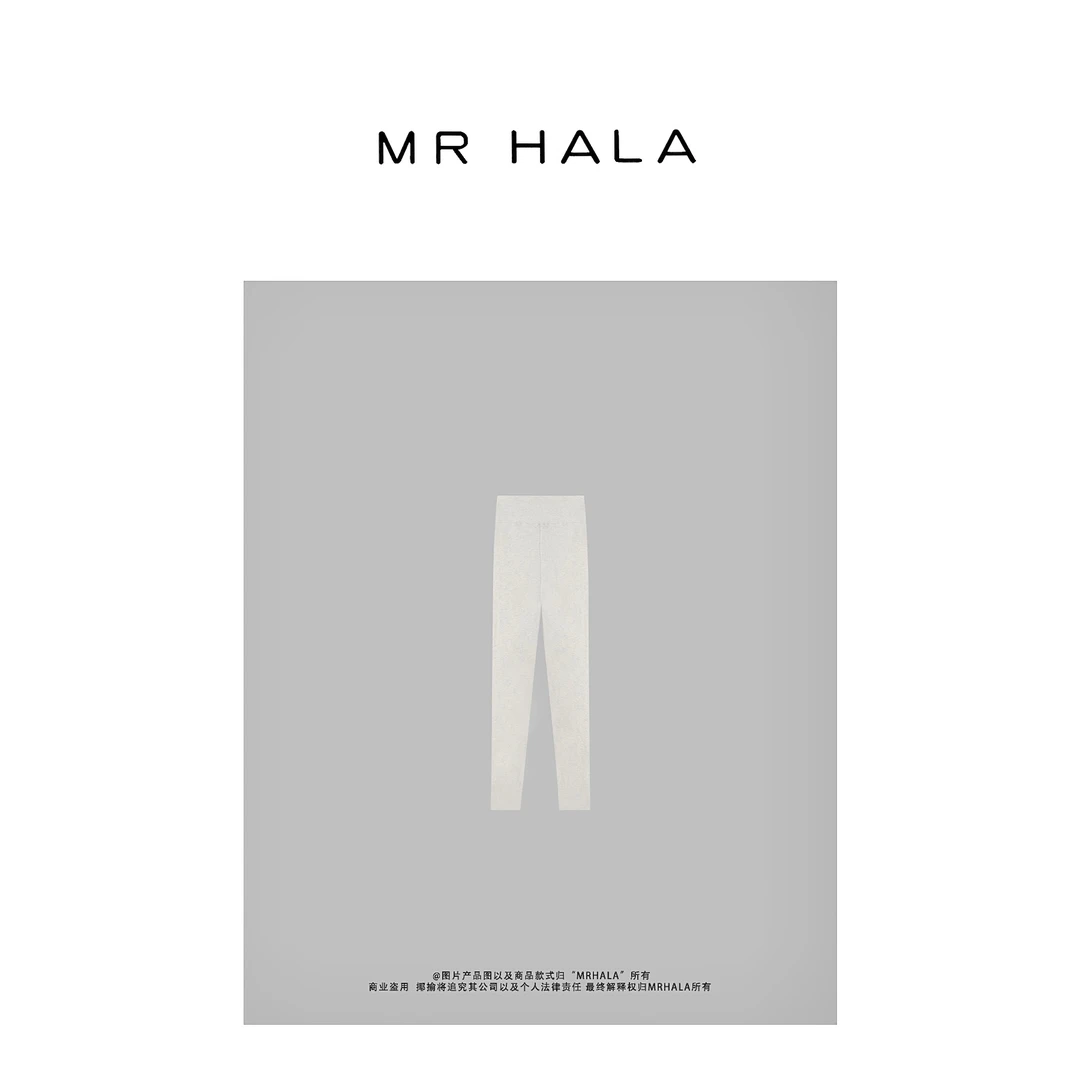 MRHALA 羚吉微弹花灰纱打底长裤女 LK40118