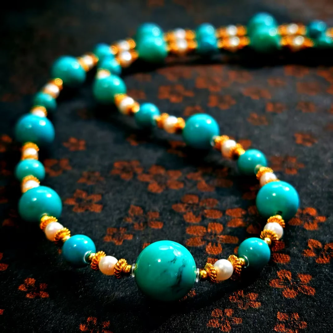 【珺笙珠宝】绿松石圆珠项链S3000210051024