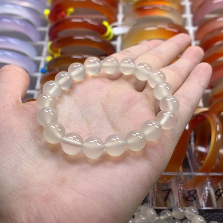 玛瑙/玉髓合金手镯卡10➕白冰玛瑙手串默认纹雾