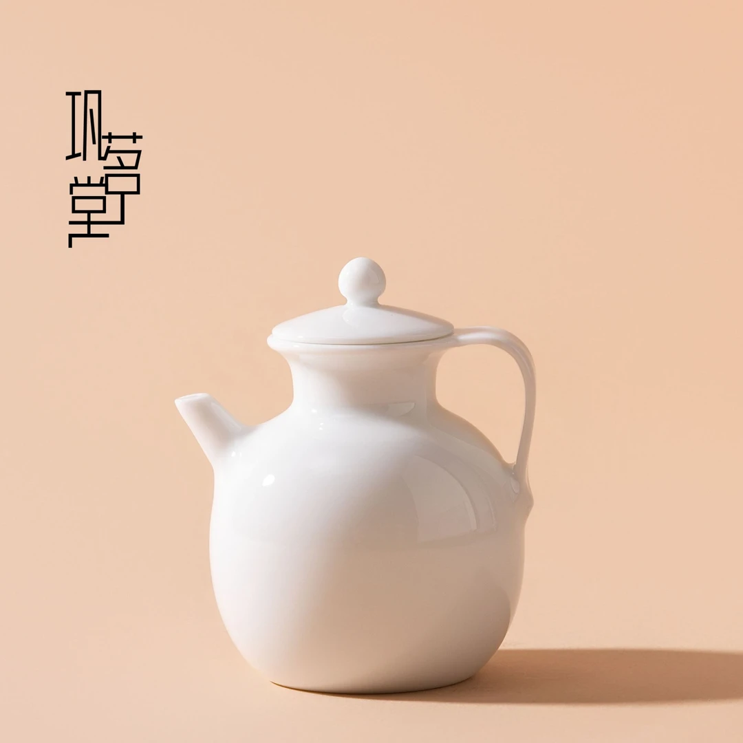 巩茗堂 复烧透影白瓷唐壶